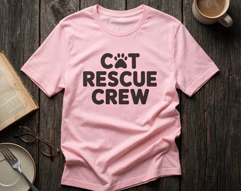 Cat Rescue Crew Unisex T-Shirt | Animal Volunteer Gift |Cat Lover | Shelter & Adoption Support