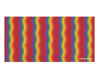 Pride Beach Towel: LGBTQIA Flag, Silky Mink-Cotton - 30x60"