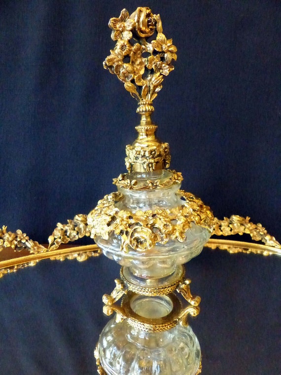 Vintage Ormolu Hollywood Regency Perfume Bottle Ro