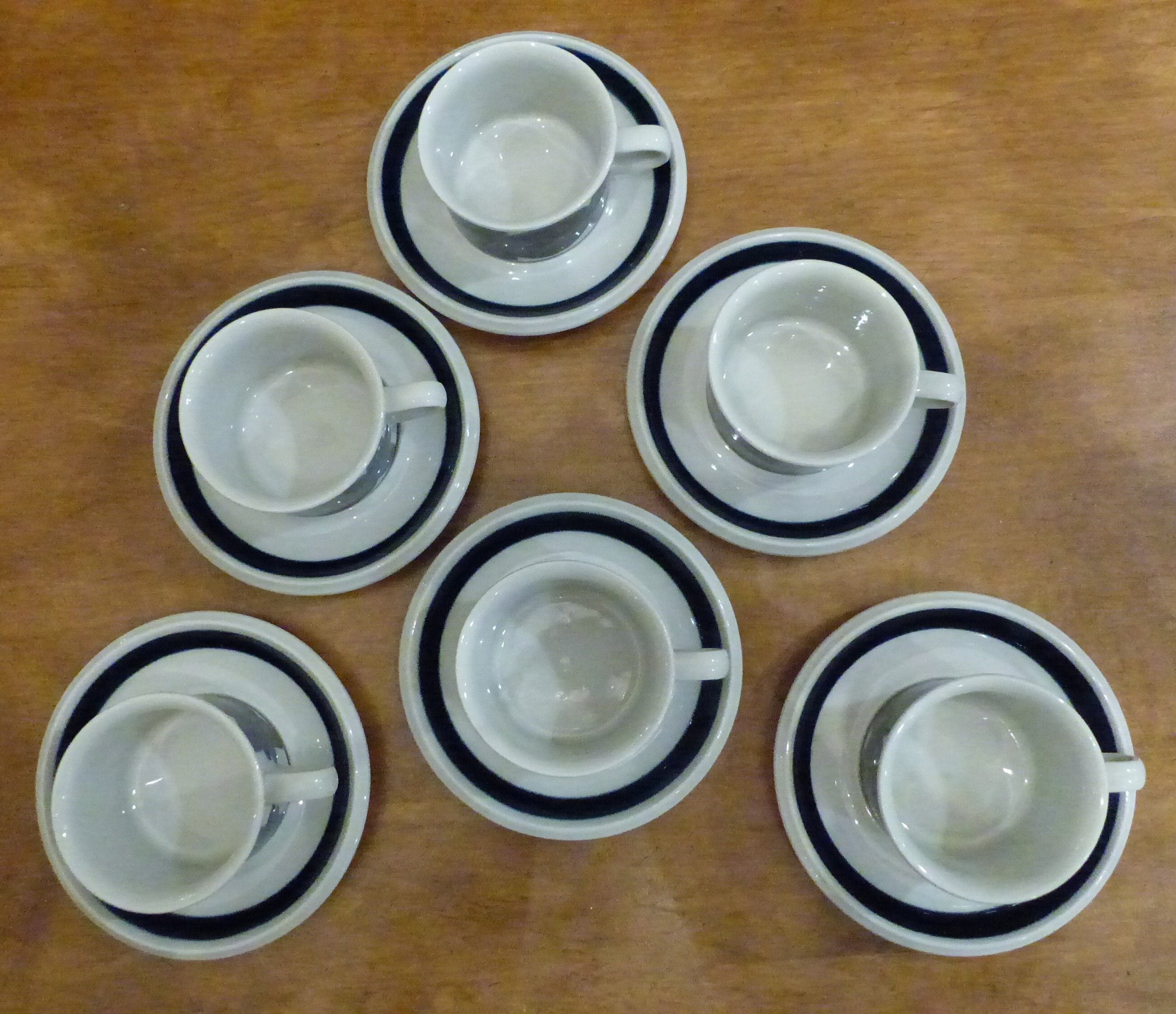 Vintage Arabia Blue Anemone Demitasse Cups - Mid Century Modern 