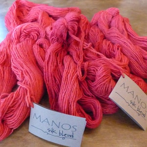 Manos del Uruguay Silk Blend Yarn - Five (5) Tomato Red Skeins 3203