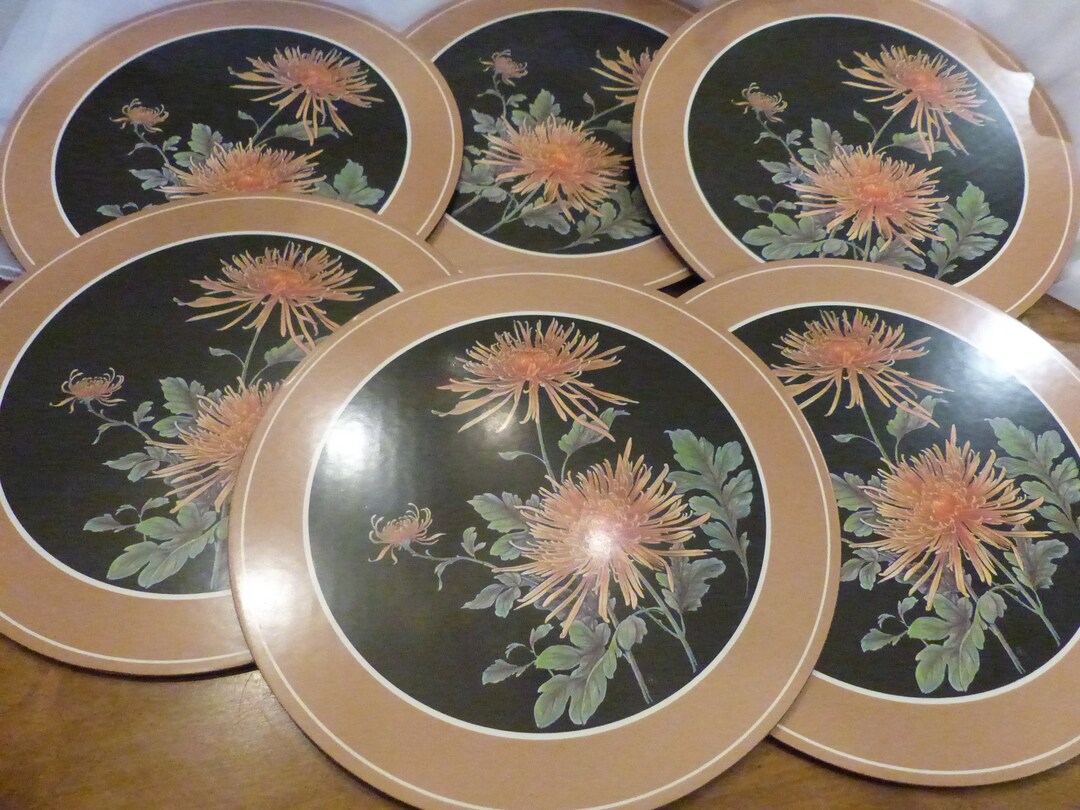 Vintage Pimpernel Place Mats Spider Chrysanthemum Round Trivets Original Box Etsy