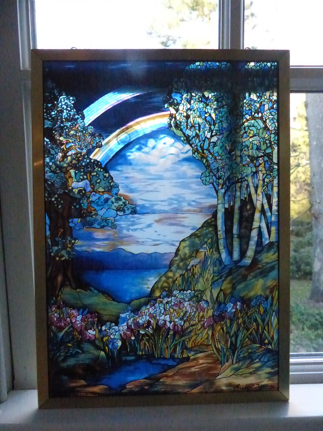 Glassmasters Tiffany Rainbow Iris Margaret Stanart Watson Memorial