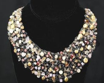 Floating Gems Necklace - PDF KNITTING PATTERN