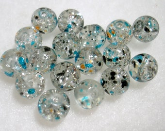 White Stone Round 14mm Beads B4726 Qty 6