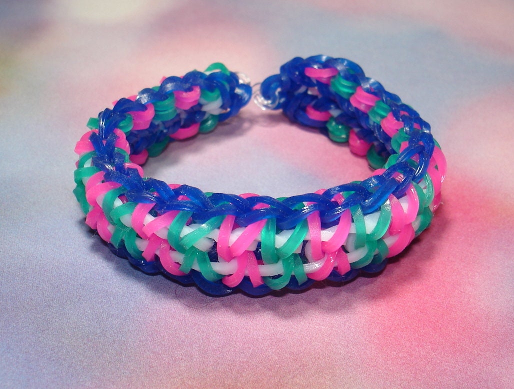 Pink and White Rubber Band Bracelets