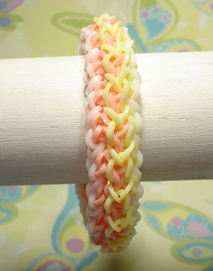 Rainbow With Black and White Stripes Rubber Band Bracelet Rainbow Loom  Hexafish Snake Pattern Stripes Zig Zag Friendship Bracelet Loom Band 