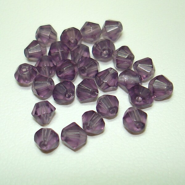 Purple Matt Bicone Glass Beads (Qty 27) - B1898
