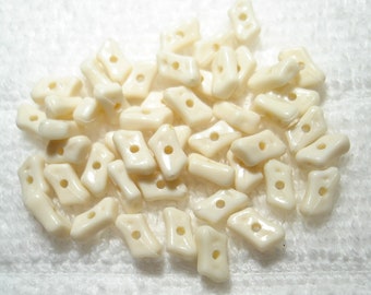 Ivory Acrylic Angled Diamond Shape Rondelle 7x3mm Beads (Qty 48) - B5805