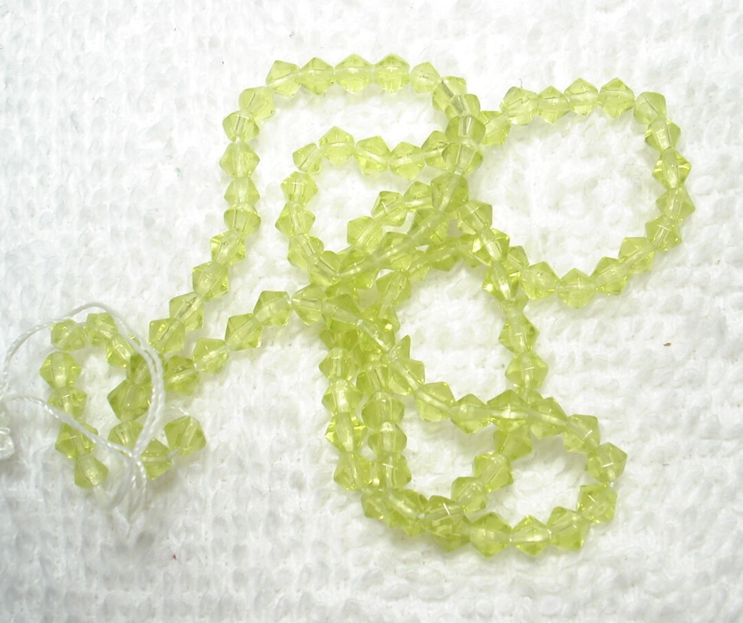 Lime Green Glass Tiny Bicone 3mm Beads Qty One Strand - B7693 - Etsy