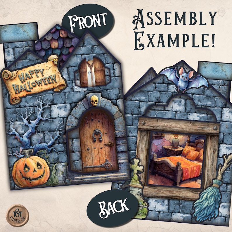 Halloween Folio - Deluxe Interactive Junk Journal Haunted House Folio ...