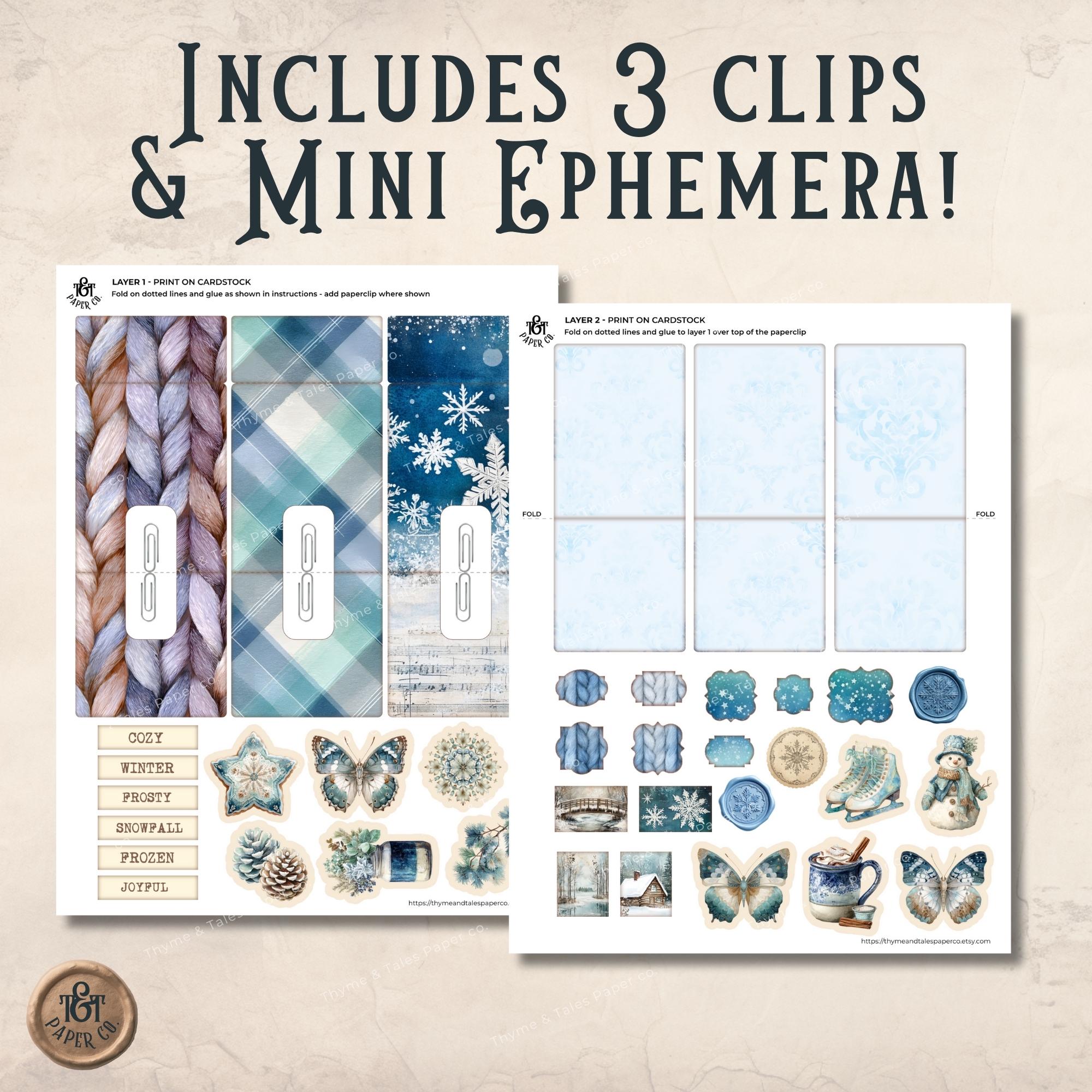 Rustic Winter Hidden Paperclips, 3 Kits, Loaded Pocket Snowy Forest ...