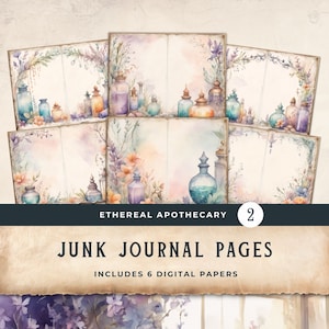 Boticário Junk Journal Pages Herbal Grimoire Vitoriano Boticário Diário Poções Jardim Natureza Álbum de recortes digital para impressão - vol2 11x8.5