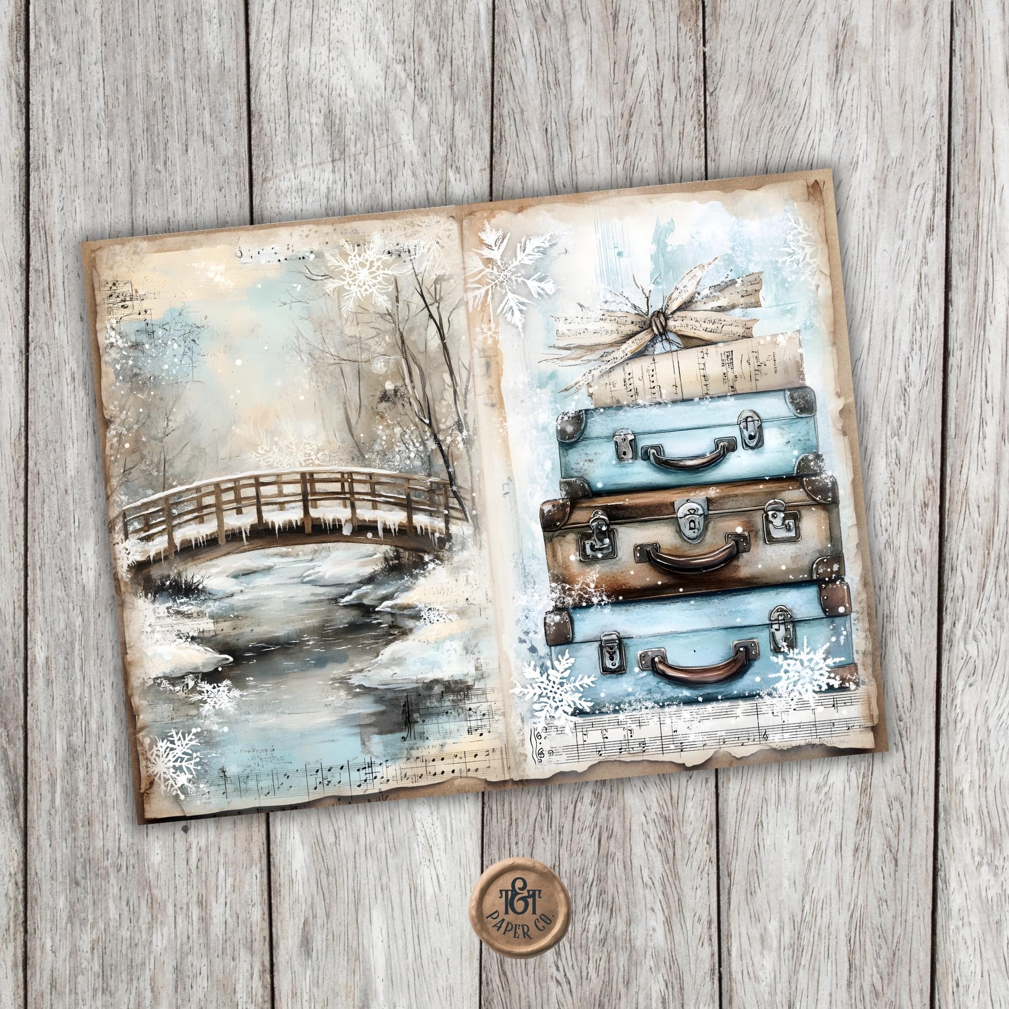 Rustic Winter Junk Journal Kit - Cozy Winter Papers Christmas Journal ...