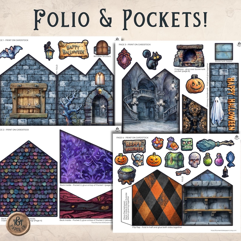 Halloween Folio - Deluxe Interactive Junk Journal Haunted House Folio ...