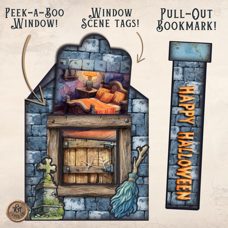 Halloween Folio - Deluxe Interactive Junk Journal Haunted House Folio ...