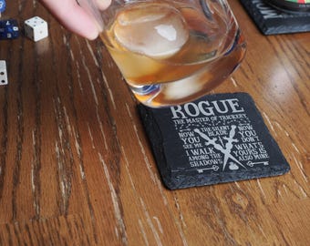 Slate RPG Coasters: Character Class Drink Coasters
