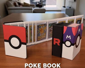 POKE | RIFTBOUND BOOK - Toploader Binder | 3D Printed Card Album 6 or 12 Pages | Trading Card Storage Display | Card Holder