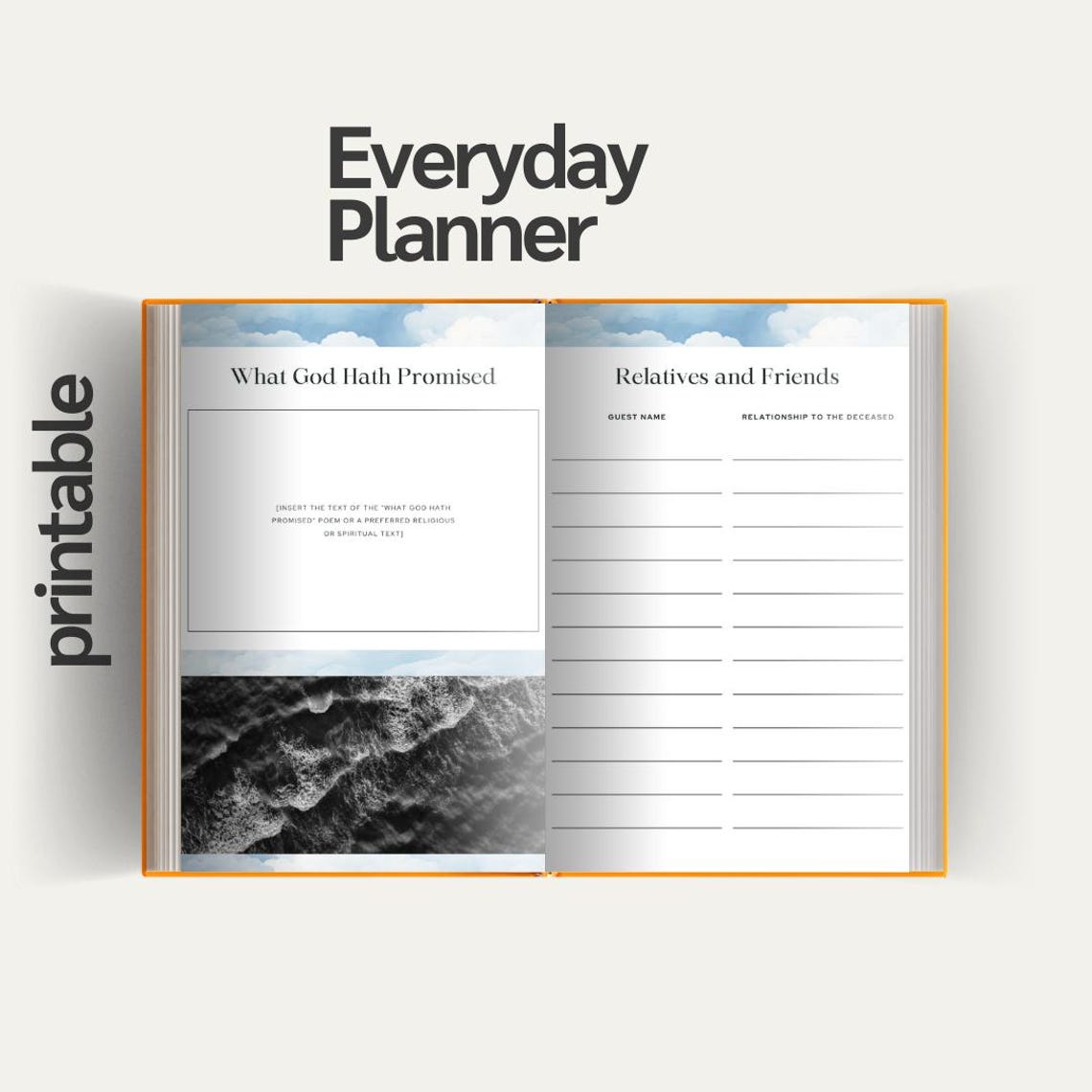 Editable Funeral Guest Book Template Celebrating the Life of Funeral ...