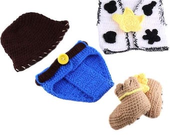 Baby Toy Story Crochet Outfit, Toy Story Crochet Outfit, Baby Toy Story, Newborn Crochet Toy Story, Newborn Toy Story, Crochet, Toy Story