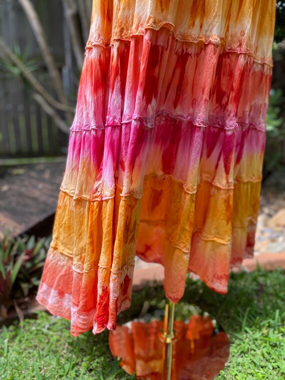 Jupe à Bulles Tie-dye Rose & Orange Flowers By Zoe - Taille M - Neuve Avec étiquettes