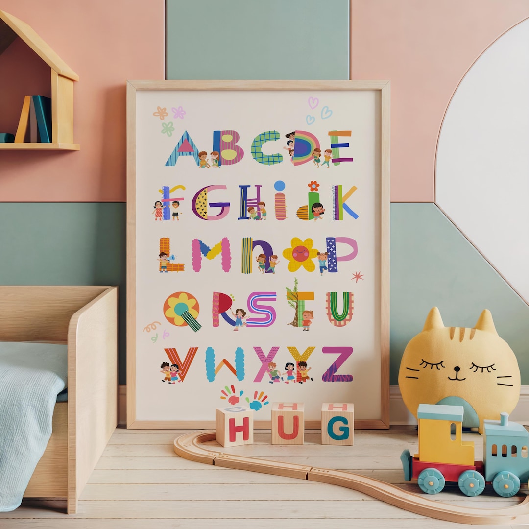 Colorful Kids Alphabet Poster – Playful ABC Learning Printable for ...