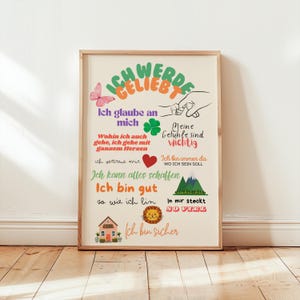 Digitales Kinder Affirmationen Poster – Liebevolle Selbstvertrauen-Sprüche für Kinderzimmer, Positive Botschaften, Achtsamkeit & Selbstliebe
