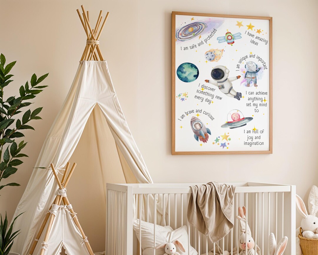 Space-themed Poster, Astronaut Illustration, Inspirational Quote, Kids ...