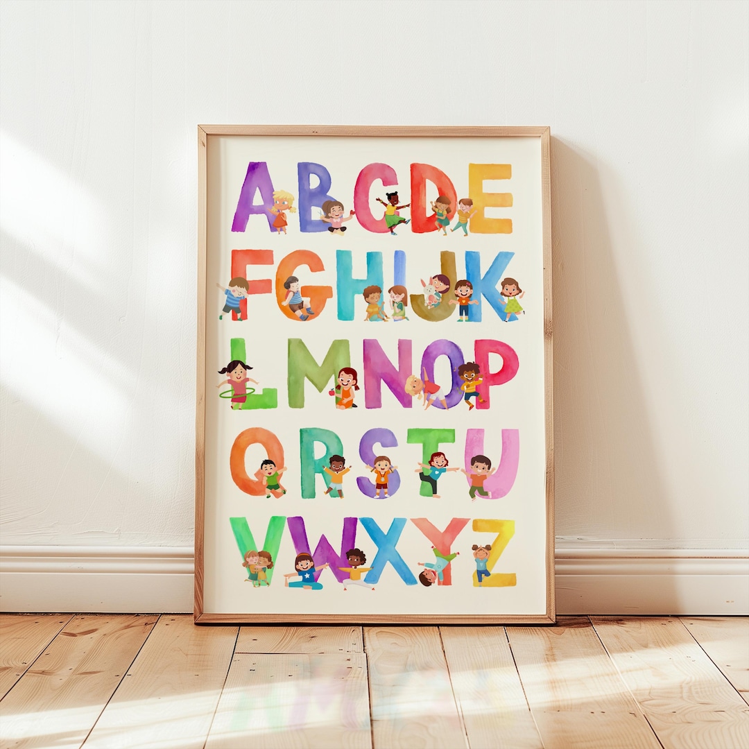 Colorful Kids Alphabet Poster – Educational Nursery Art (digital ...