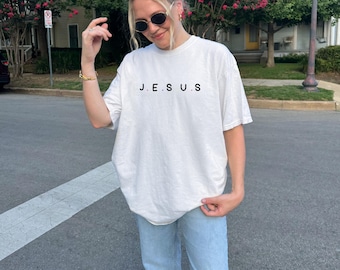 J.E.S.U.S Christliches T-Shirt - Minimalistisches Unisex glaubensbasiertes Grafik-T-Shirt