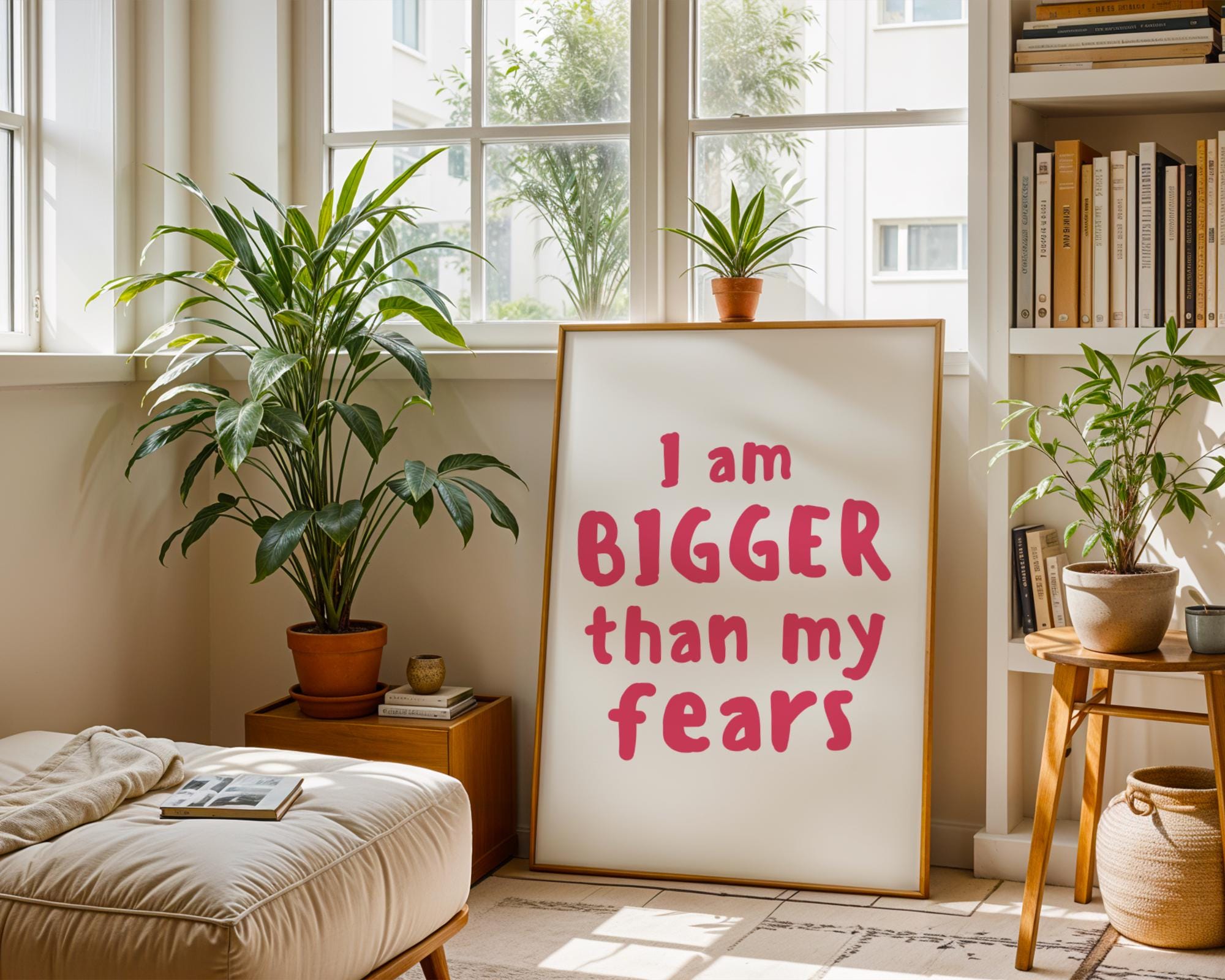 Inspirational Quote Poster - I Am Bigger Than My Fears, Motivational ...