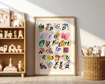 Animal Alphabet Poster | ABC Poster | Kids Room Wall | Art Nursery Wall ...