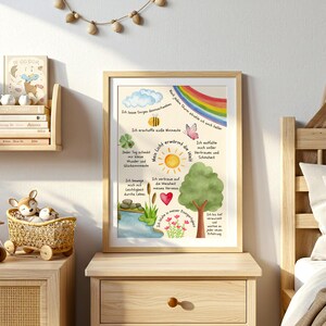 Affirmationsposter für Kinder、Positives Denken lernen、Naturillustration、Selbstliebe & Achtsamkeit、Wanddeko Kinderzimmer、Selbstvertrauen 画像 5