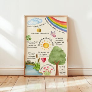 Affirmationsposter für Kinder、Positives Denken lernen、Naturillustration、Selbstliebe & Achtsamkeit、Wanddeko Kinderzimmer、Selbstvertrauen 画像 4