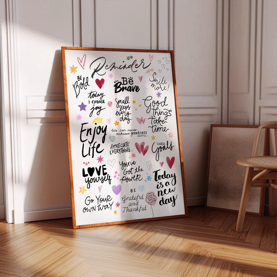 Positive Affirmation Poster, Motivational Art, Self Love Print (digital ...