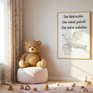 Du bist sicher Poster - Christliches Wandbild mit Taube und Zweig (Digital Nedladdning) bild 7