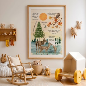 Affirmation Poster Natur, Achtsamkeit Kunst, Wald Thema Wandkunst, Heilung Kinder Poster, Montessori Kinder, friedliche Landschaft, innerer Frieden