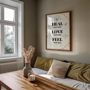 Spiritual Wall Art, Healing Energy Print, Mindfulness Poster, Self Care Decor, Positive Affirmation, Boho Wall Art, Sacred Geometry Art