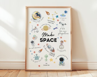 Cosmic Kids Affirmations Poster – Space Wall Art (Digital Download)