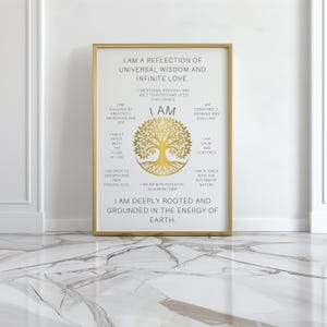 Tree of Life Affirmation Wall Art – Spiritual Digital Download Poster for Meditation & Mindfulness Decor, Meditation Room Poster, Zen Art