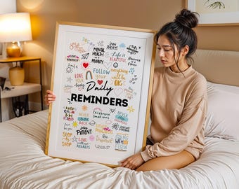 Daily Affirmations Poster – Inspiring Mental Health Art