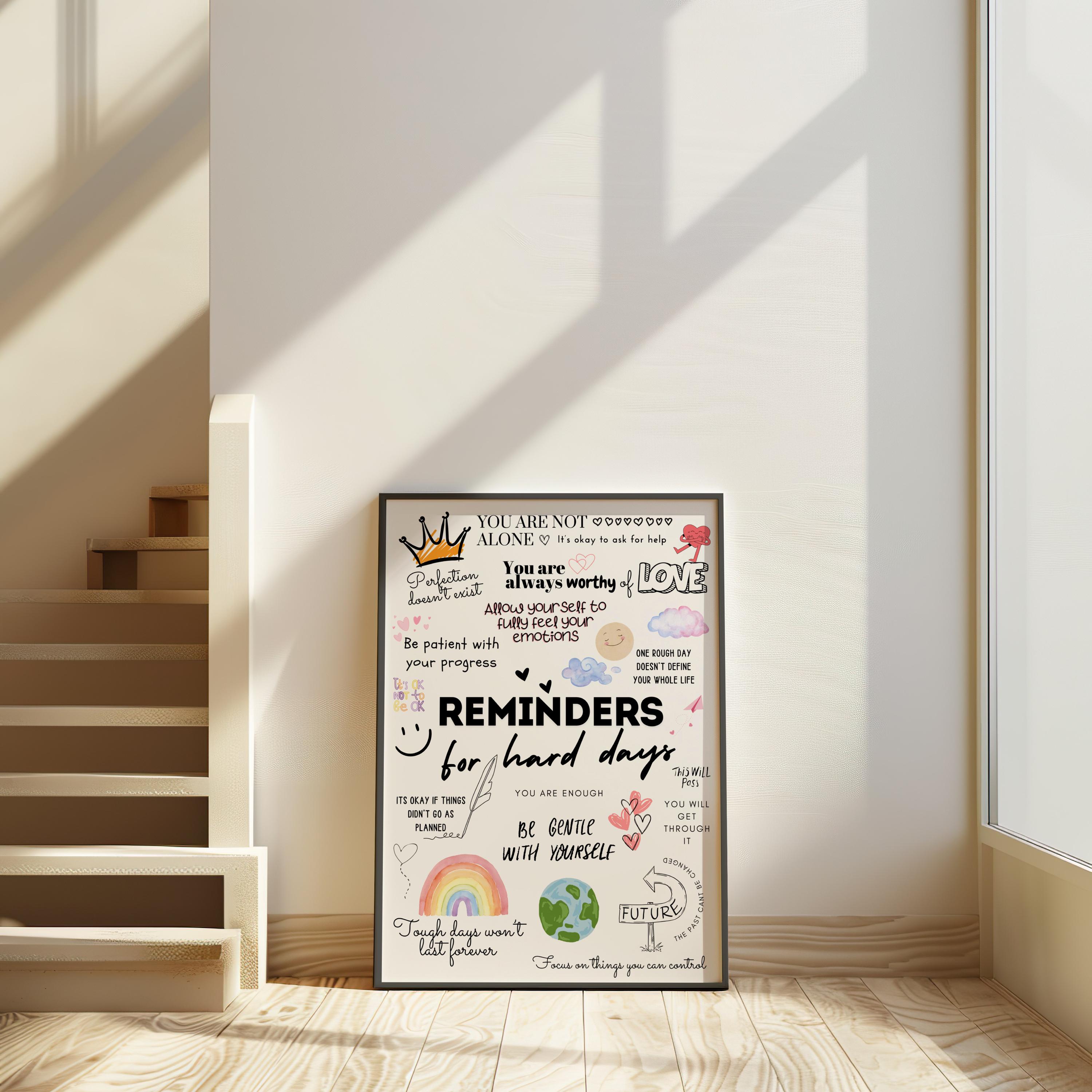 Mental Health Affirmation Poster – Reminders for Hard Days - Etsy