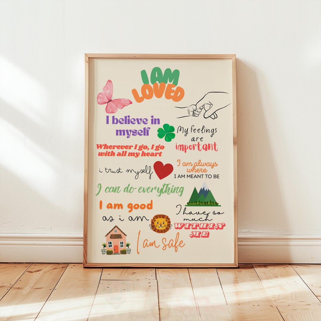 Kids Affirmation Poster – Positive Self-esteem Nursery Decor - Etsy