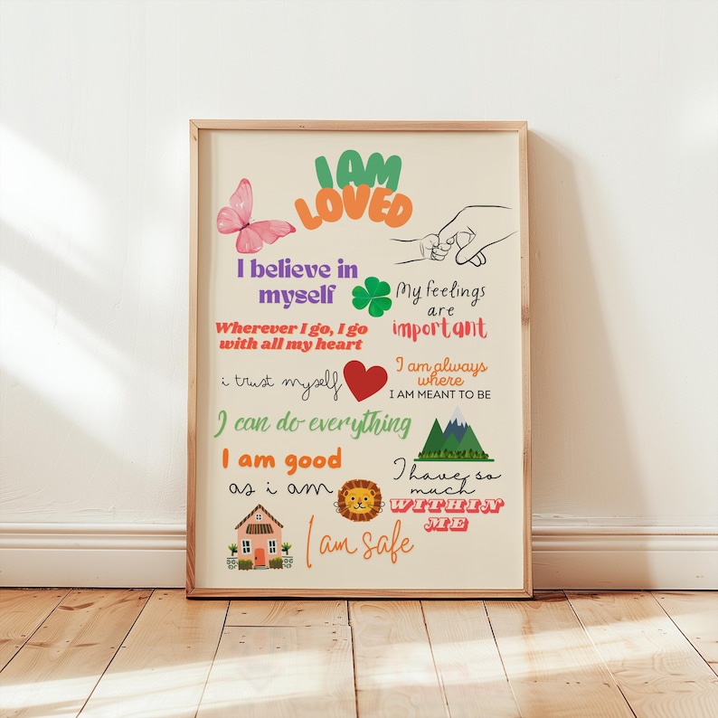 Kids Affirmation Poster – Positive Self-esteem Nursery Decor - Etsy
