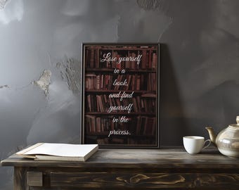 Arte de pared para amantes de los libros, póster con cita sobre lectura, decoración literaria, póster de libros inspiradores, arte de pared para biblioteca, decoración literaria, arte de lectura acogedor
