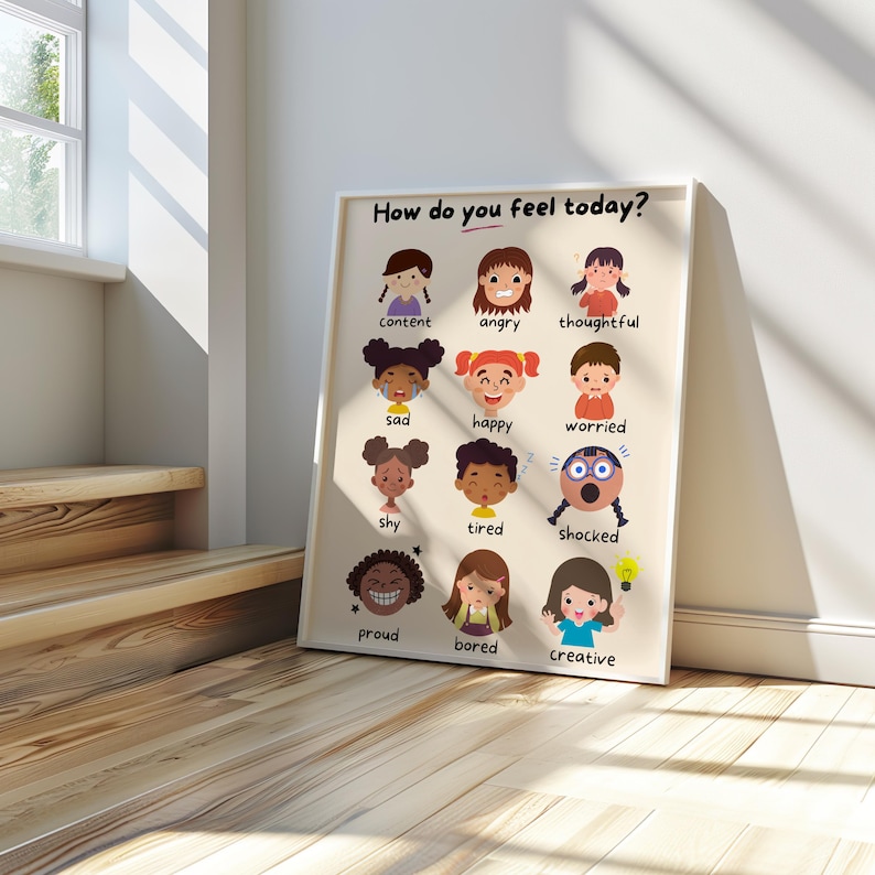 Feelings Chart Kids Poster – Printable Emotions Learning Tool (digital ...