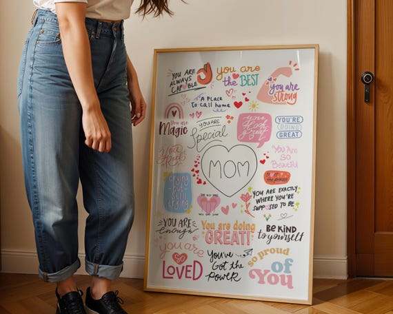 Mom Affirmation Print, Mothers Day Gift, Poster for Moms, Self