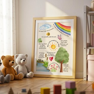 Affirmationsposter für Kinder、Positives Denken lernen、Naturillustration、Selbstliebe & Achtsamkeit、Wanddeko Kinderzimmer、Selbstvertrauen 画像 7
