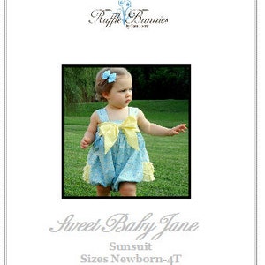 Rufflebunnies by Sara Norris Ltd. The Sweet Baby Jane epattern Newborn to 4T image 2