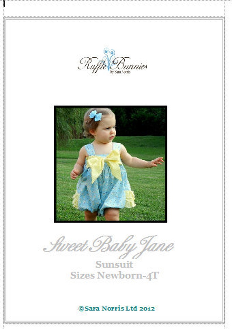 Rufflebunnies by Sara Norris Ltd. The Sweet Baby Jane epattern Newborn to 4T image 2